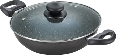 Prestige Omega Deluxe granite Kadhai 24 cm diameter with Lid 2.4 L capacity(Aluminium, Non-stick, Induction Bottom)