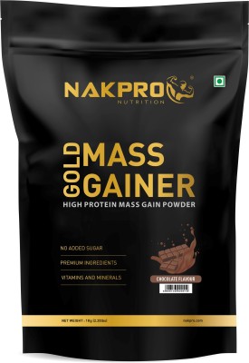 Nakpro Mass Gainer Protein Powder Supplement with Creatine and Vitamin & Minerals Weight Gainers/Mass Gainers(1 kg, Chocolate)
