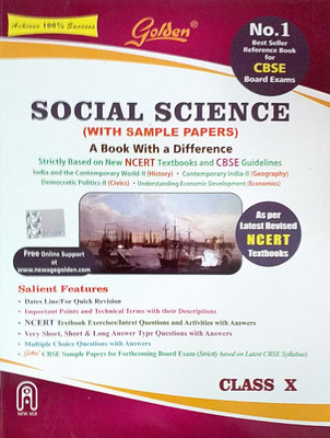 Golden Class 10 CBSE Social Science With Sample Papers A Book With A Difference Based On CBSE / NCERT Syiiabus(Paperback, Sudha Rastogi, S A Siddiqui, J P Singhal, Dr Gulshan Rai)
