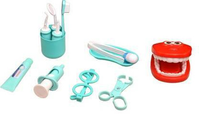 Jalaunsportscreation Doctor Medical Toy Set with 15 Pieces of Dental Instruments for Kids (Pink / Blue Color).6663