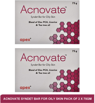 Acnovate Syndet Bar - best Indian soap for oily skin(pack of 2)75g(2 x 75 g)