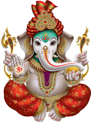 Masstone 54 cm Lord Ganesha Religious God Self Adhesive Sticker(Pack of 1)