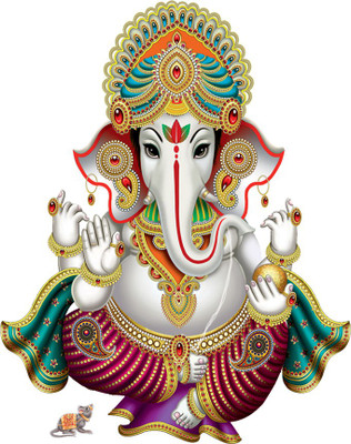 Masstone 52 cm Lord Ganesha Religious God Self Adhesive Sticker(Pack of 1)