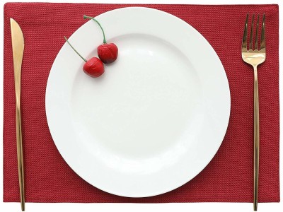 Casanest Rectangular Pack of 6 Table Placemat(Red, Jute)