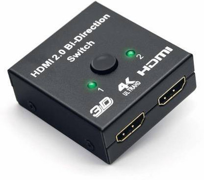 microware TV-out Cable HDMI 2.0 Bi-Direction HDMI Manual Switch (Black, For TV) Media Streaming Device(Black)