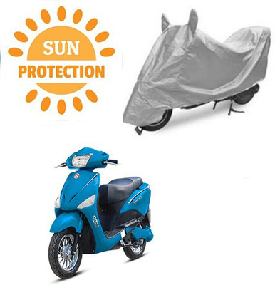 saanvi Waterproof Two Wheeler Cover for Hero(Electric Optima, Silver)