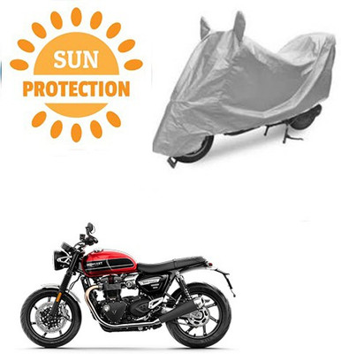 saanvi Waterproof Two Wheeler Cover for Triumph(Twin, Silver)