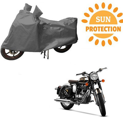 RPSENTTERPR Waterproof Two Wheeler Cover for Royal Enfield(Classic Chrome, Grey)