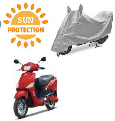saanvi Waterproof Two Wheeler Cover for Hero(E Scoot, Silver)