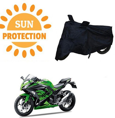 RPSENTTERPR Waterproof Two Wheeler Cover for Kawasaki(Ninja 300, Black)