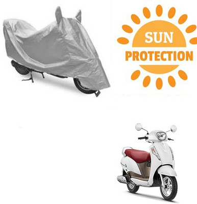 RPSENTTERPR Waterproof Two Wheeler Cover for Suzuki(Access, Silver)