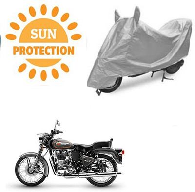 RPSENTTERPR Waterproof Two Wheeler Cover for Royal Enfield(Bullet 500, Silver)