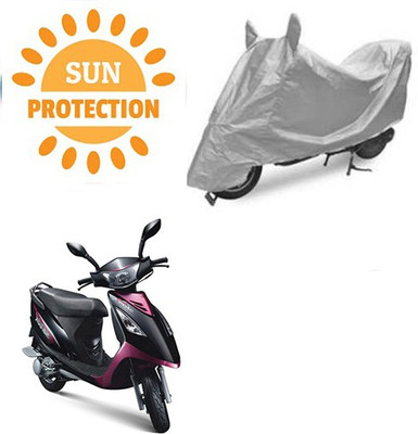 saanvi Waterproof Two Wheeler Cover for TVS(Scooty Streak, Silver)