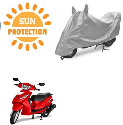 saanvi Waterproof Two Wheeler Cover for TVS(Wego, Silver)