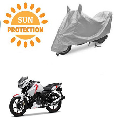 saanvi Waterproof Two Wheeler Cover for TVS(Apache, Silver)