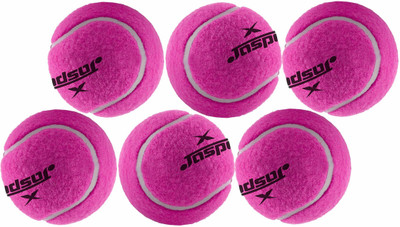 Jaspo Natural Rubber Synthetic Tennis Ball Pink Medium Weight Cricket Tennis Ball(Standard, Pack of 6)