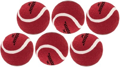 Jaspo Natural Rubber Synthetic Tennis Ball Red Medium Weight Cricket Tennis Ball(Pack of 6)
