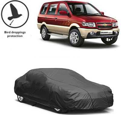 RPSENTTERPR Car Cover For Chevrolet Tavera (With Mirror Pockets)(Black, For 2020 Models)