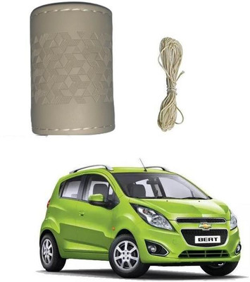 ARNEJA Hand Stiched Steering Cover For Chevrolet Beat(Beige, Leatherite)