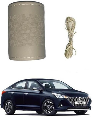 ARNEJA Hand Stiched Steering Cover For Hyundai Verna(Beige, Leatherite)