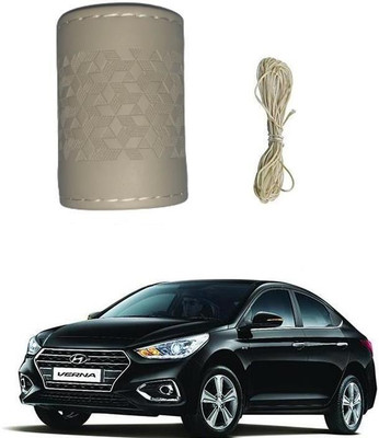 ARNEJA Hand Stiched Steering Cover For Hyundai Verna(Beige, Leatherite)