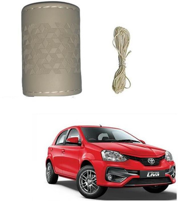 Autocom Hand Stiched Steering Cover For Toyota Etios Liva(Beige, Leatherite)