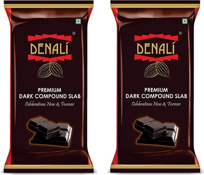 Denali Premium Dark Compound Slab with 18% Cocoa, Delicious Chocolate Bars for Cooking/Baking Cakes, Muffins, Mousse (400 Grams, 2 Slabs) Bars(2 x 400 g) Denali Premium Dark Compound Slab with 18% Cocoa, Delicious Chocolate Bars for Cooking/Baking Cakes, Muffins, Mousse (400 Grams, 2 Slabs) Bars(2 x 400 g)