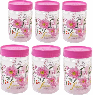 Heart Home Plastic Grocery Container  - 1100 ml(Pack of 6, Pink)