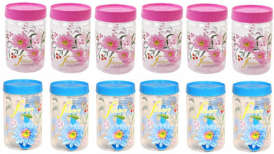 Heart Home Plastic Grocery Container  - 1100 ml(Pack of 12, Multicolor)