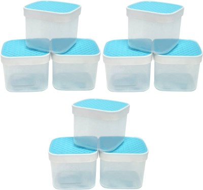 Heart Home Plastic Grocery Container  - 1000 ml(Pack of 9, Blue)