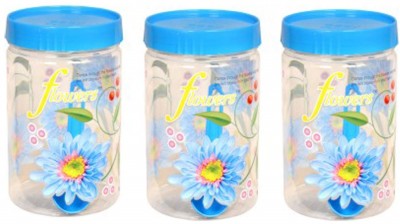 Heart Home Plastic Grocery Container  - 1100 ml(Pack of 3, Blue)