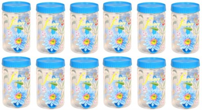 Heart Home Plastic Grocery Container  - 1100 ml(Pack of 12, Blue)