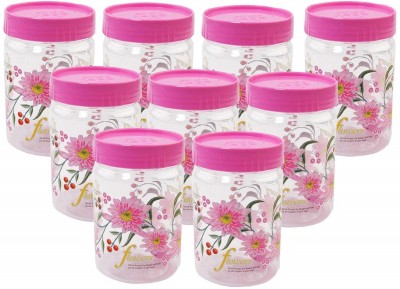 Heart Home Plastic Grocery Container  - 1100 ml(Pack of 9, Pink)