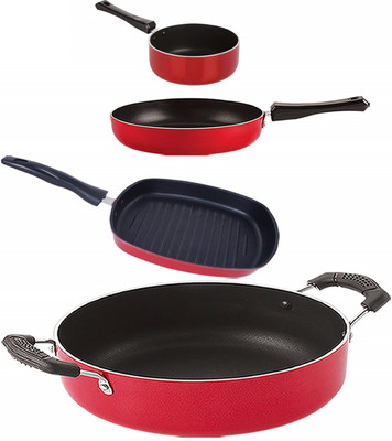 NIRLON FP11_SP(B)_GP22.5_CS24 Non-Stick Coated Cookware Set(PTFE (Non-stick), Aluminium, 4 - Piece)