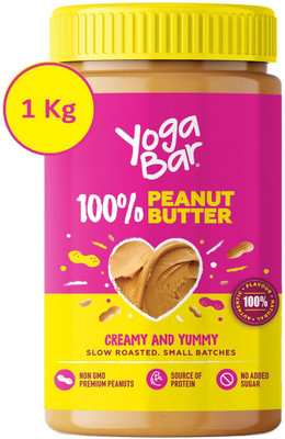 Yogabar 100% Pure Peanut Butter, Creamy, All Natural, High Protein, Vegan 1000 G For Rs. 219