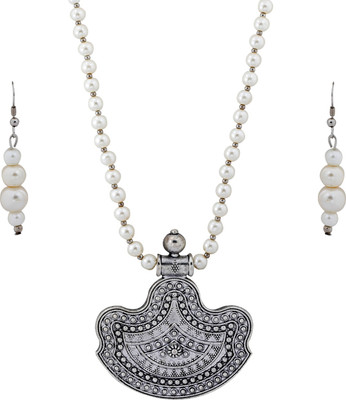 Shreenathji Jewellers Alloy Silver, White Jewellery Set(Pack of 1)