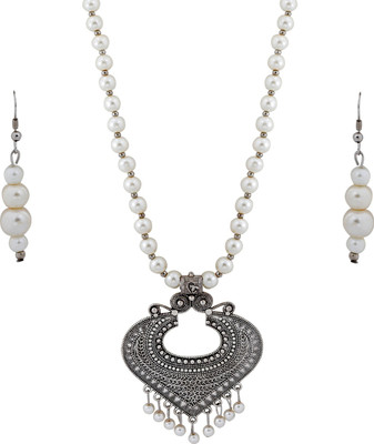 NM CREATION Alloy White Jewellery Set(Pack of 1)