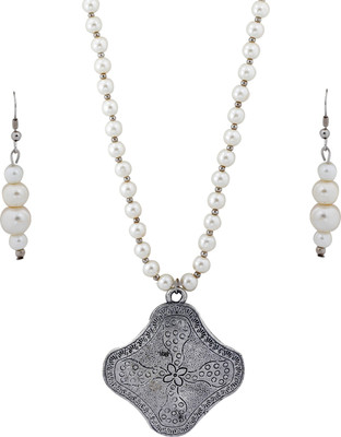 Shreenathji Jewellers Alloy Silver, White Jewellery Set(Pack of 1)