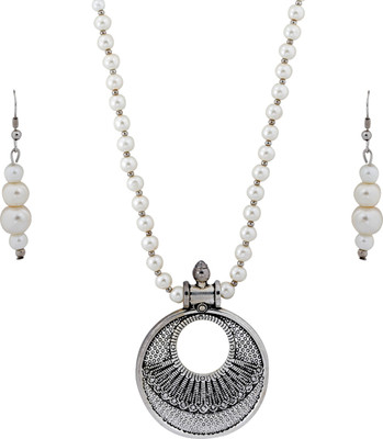 Shreenathji Jewellers Alloy Silver, White Jewellery Set(Pack of 1)