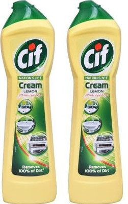 Cif Cream Lemon with Micro Crystals (2 Pack, 500ml each) Kitchen Cleaner(1000 ml, Pack of 2)