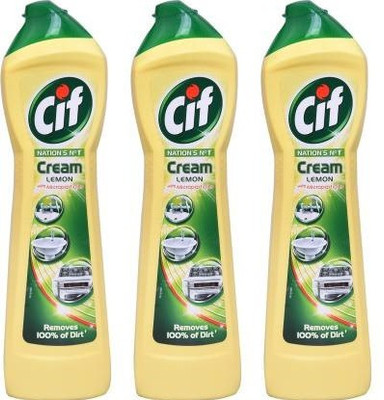 Cif Cream Lemon with Micro Crystals (2 Pack, 500ml each) Kitchen Cleaner(1.5 L, Pack of 3)