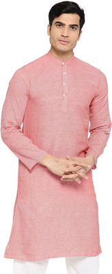 Vastraa Fusion Men Solid Straight Kurta(Red)