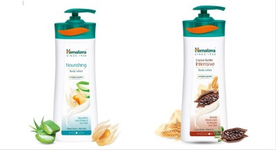 HIMALAYA Nourishing Body Lotion and Cocoa Butter Intensive Body Lotion (400ml × 2)(800 ml)