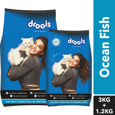 drools (3kg with 1.2kg) Adult Ocean Fish 4.2 kg Dry Adult Cat Food