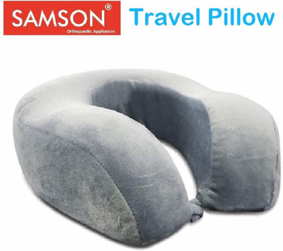 SAMSON Orthopaedic Neck and Back Support Foam Solid Travel Pillow Pack of 1(Grey)
