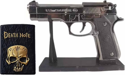 Ala Flame Death Note And 9MM SMALL SIZE GUN MOUSER Shaped Design Refillable Premium Look Side Slider Windproof Jet Flame Cigarette Lighter Pocket Lighter Pack Of 2 Pocket Lighter(BLACK)