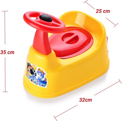 Zerya Toilet Trainer Seat Potty with Removable Tray & Closing Lid & High Back Support Potty Seat(Yellow)