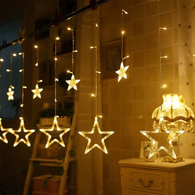 KUBER INDUSTRIES 132 LEDs 2.08 m Yellow Steady Star Rice Lights(Pack of 1)