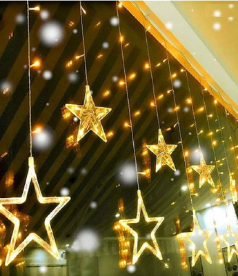 GLowcent 138 LEDs 4.01 m Yellow Steady Star Rice Lights(Pack of 1)