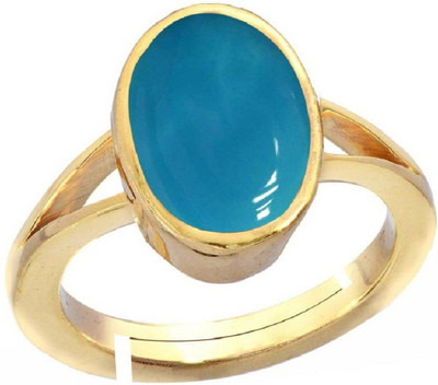 RATAN BAZAAR Ratan Bazaar Natural And Beautiful Blue Firoza Stone Ring for Women's and Girl's Stone Turquoise Gold Plated Ring